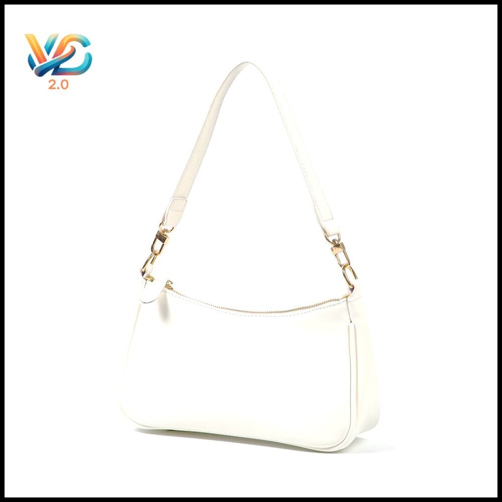PU Leather Tote Handbag with Removable Straps Zipper Closure Crossbody Shoulder